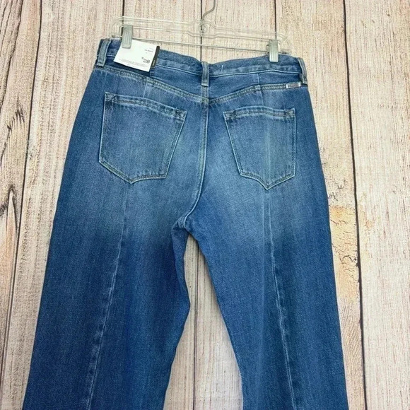 Kancan Womens Straight leg Slit Frayed hem seamed Jeans size 9/28 - Picture 9 of 12